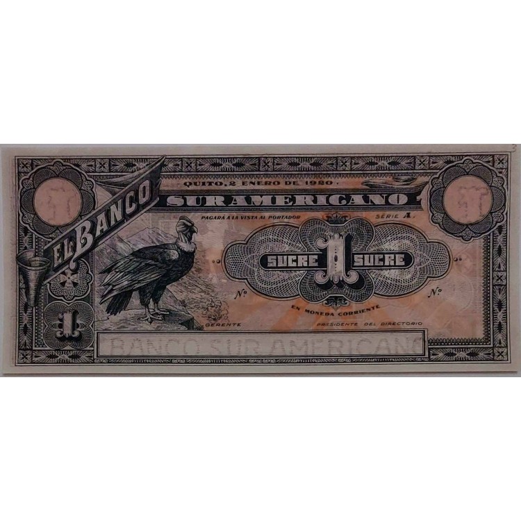 EKVADOR 1 SUCRE  1920 KONDİSYON 10/10
