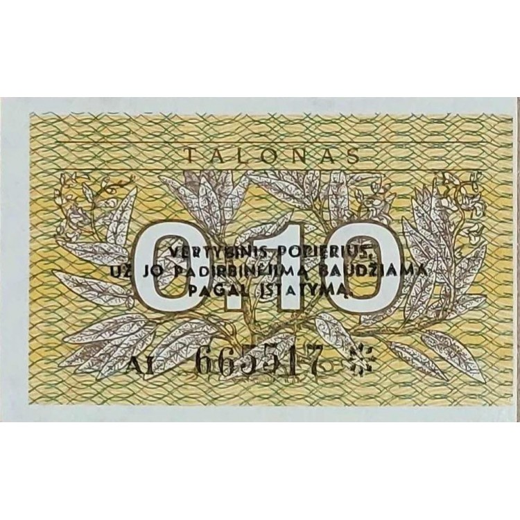 LİTVANYA 0,10 TALONAS  KONDİSYON 10/8