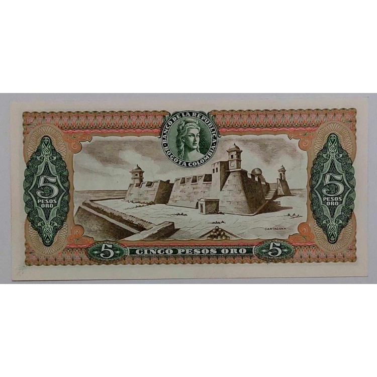 KOLOMBİYA 5 PESOS ORO PİK P-406/d YIL 1973 KONDİSYON 10/10 