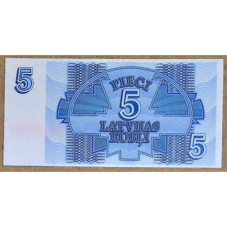 LETONYA 5 RUBLİ PİK P-37 YIL 1992 KONDİSYON 10/10