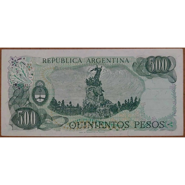 ARJANTİN 500 PESOS PİK P303/d yıl 1977 kondisyon 10/10 