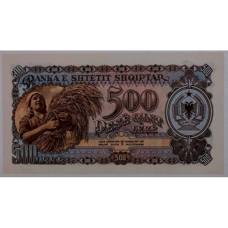 ARNAVUTLUK 500  LEKE PİK P-31 YIL 1957 KONDİSYON 10/10