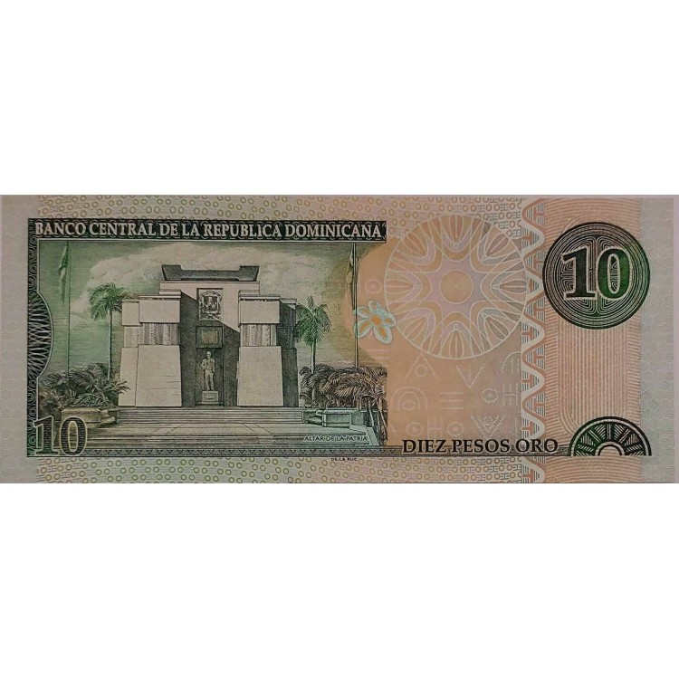 DOMİNİK CUMHURİYETİ 10 PESOS ORO 2001 P#168c KONDİSYON 10/10