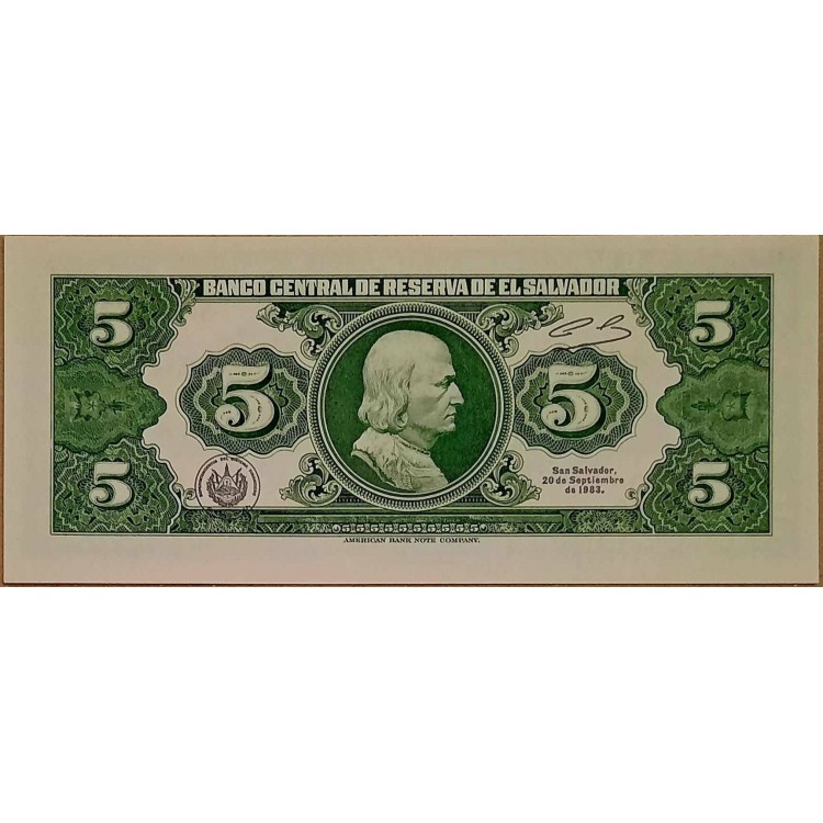 EL SALVADOR 5 COLONES  KONDİSYON 10/10
