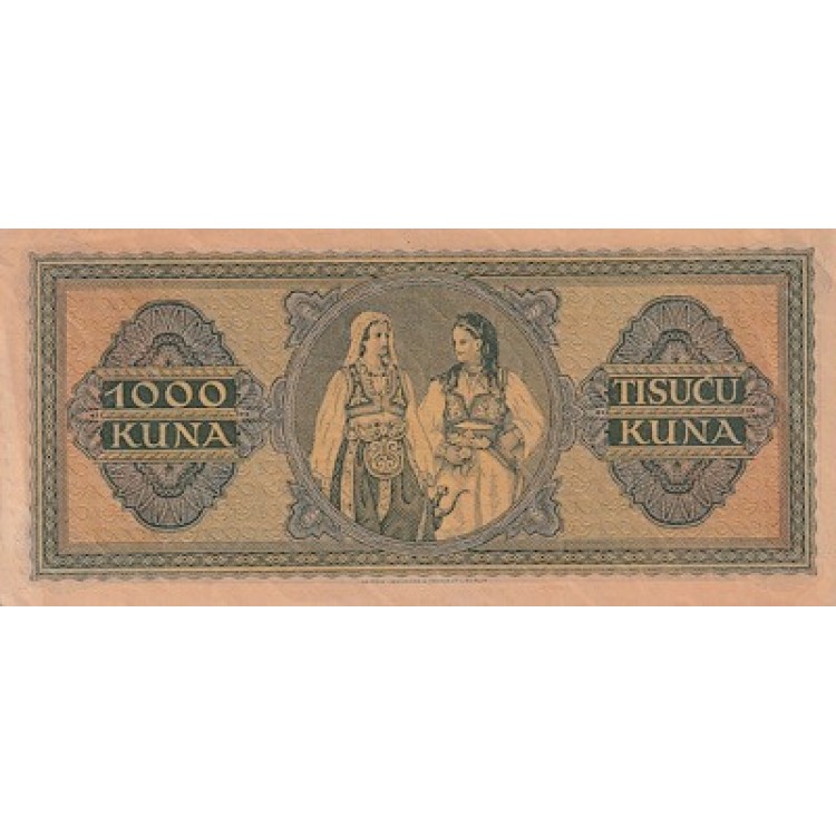 HIRVATİSTAN 1000 KUNA PİK 12a YIL  1943 KONDİSYON 10/9 