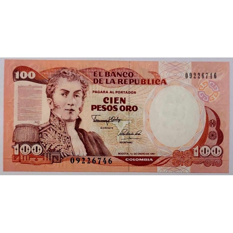 KOLOMBİYA 100 PESOS ORO  KONDİSYON 10/10 