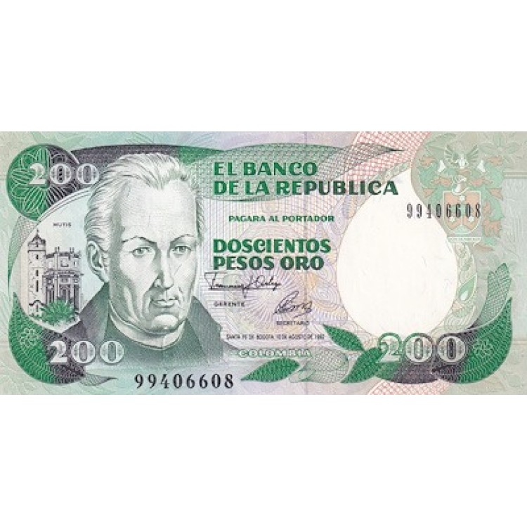 KOLOMBİYA 200 PESOS ORO KONDİSYON 10/10