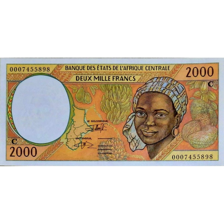 MERKEZİ AFRİKA DEVLETLERİ 2000 FRANCS (KONGO)KONDİSYON 10/10
