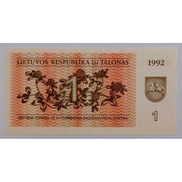 LİTVANYA 1 TALONAS PİK P-39 YIL 1992 KONDİSYON 10/10 