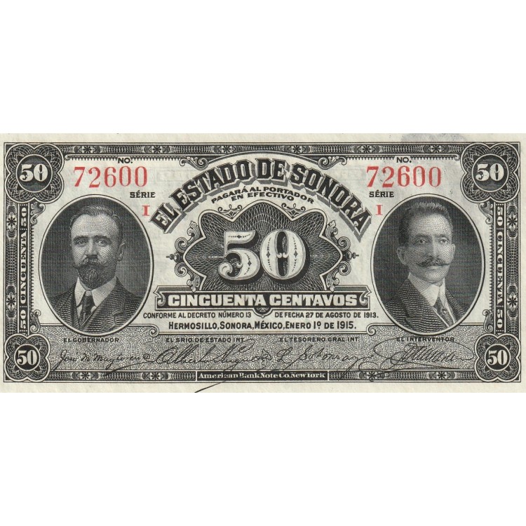 MEKSİKA 50 CENTAVOS (SONORA)  KONDİSYON 10/10 