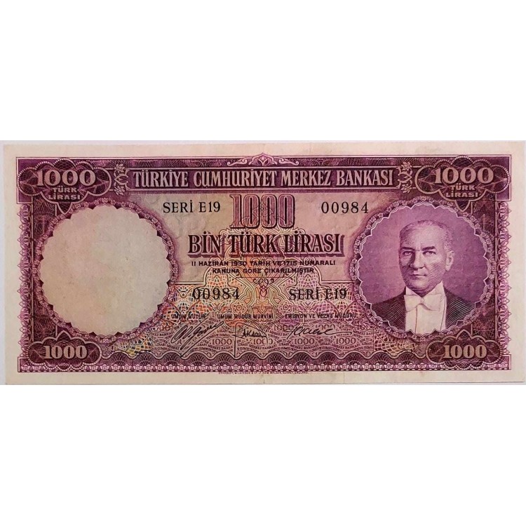 5 EMİSYON 1000 LİRA  KONDİSYON 10/7