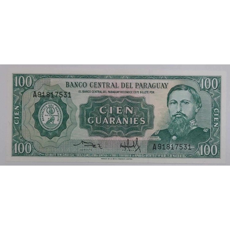 PARAGUAY 100 GUARANİES  KONDİSYON 10/10 