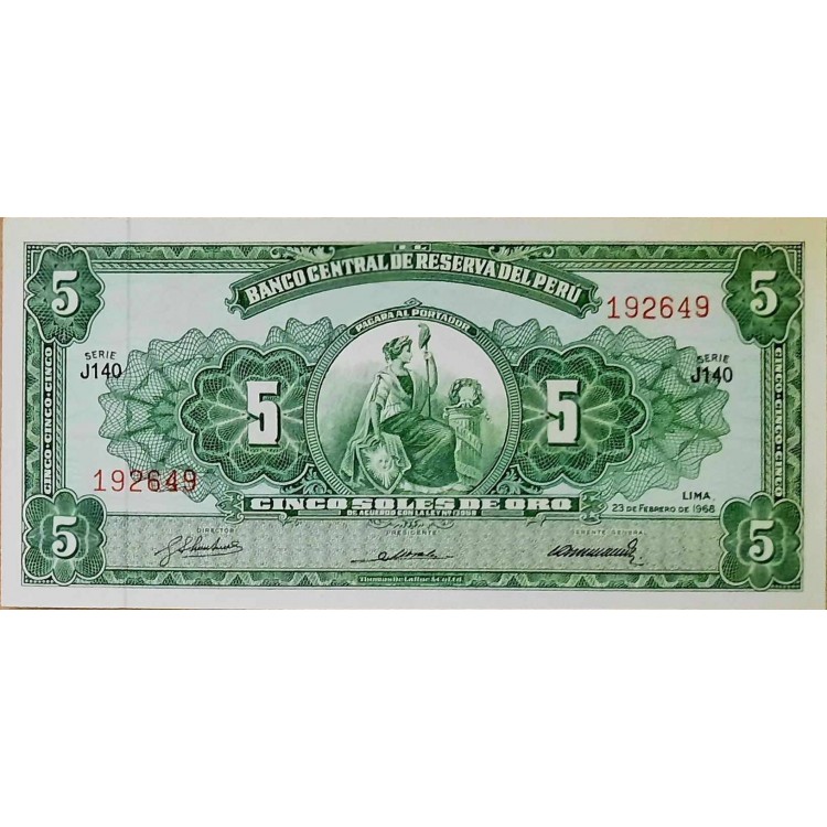 PERU 5 SOLES ORO  KONDİSYON 10/10 