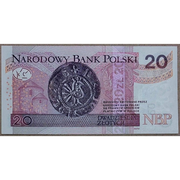 POLANYA 20 ZLOTYCH PİK P-184b YIL 2016  KONDİSYON 10/10 