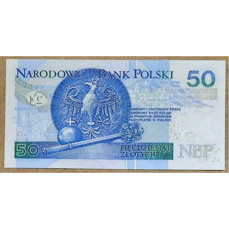 POLANYA 50 ZLOTYCH PİK P-185 YIL 2017 KONDİSYON 10/10 