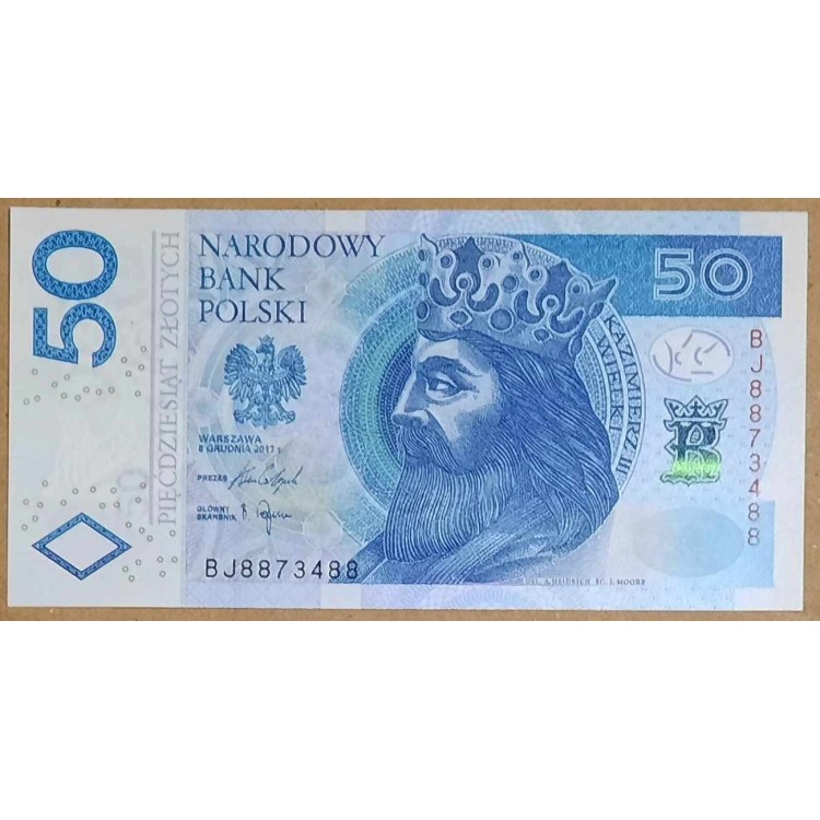 POLANYA 50 ZLOTYCH PİK P-185 YIL 2017 KONDİSYON 10/10 