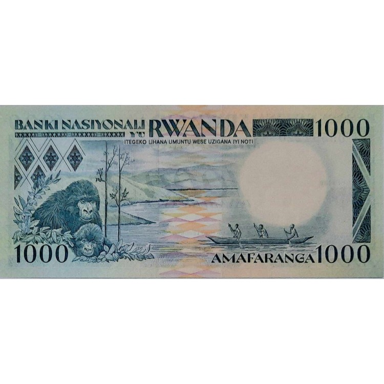 RUANDA 1000 FRANCS PİK P-21 YIL 1988 KONDİSYON 10/10 