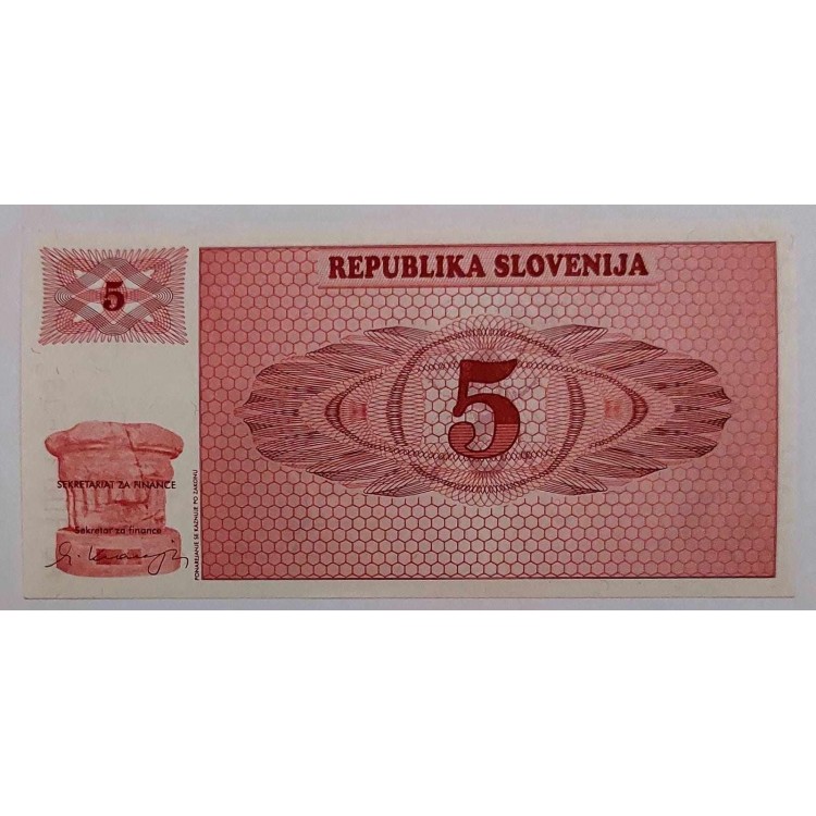 SLOVENYA 5 TOLARJEV PİK P-3/a  YIL 1990 KONDİSYON 10/10 