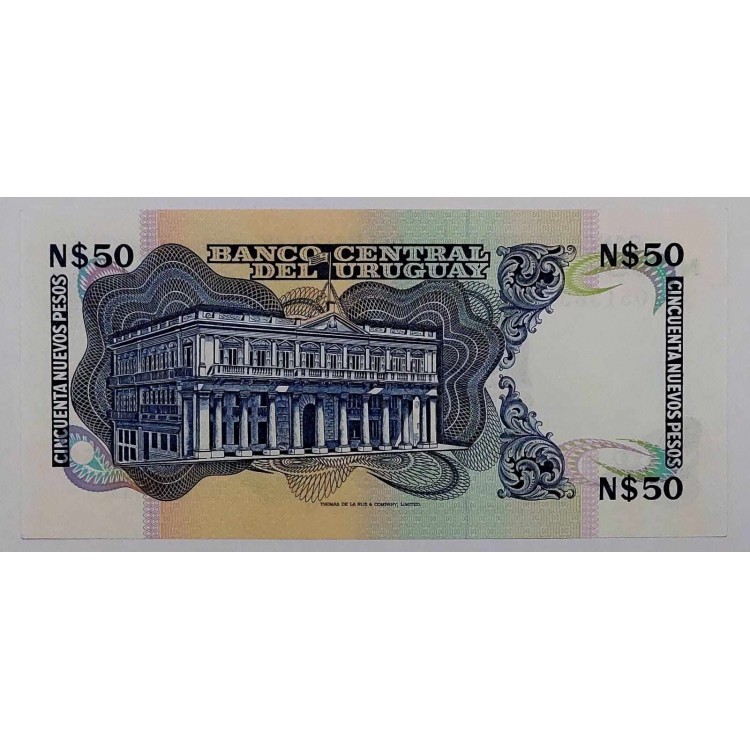URUGUAY 50 NUEVOS PESOS PİK P-61A/b YIL 1988 KONDİSYON 10/10 
