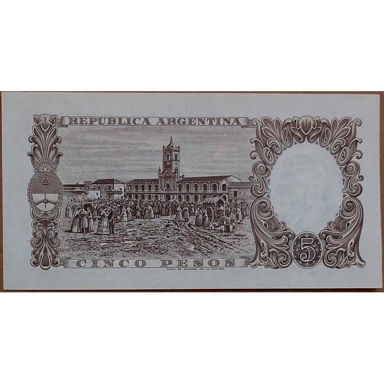 ARJANTİN 5 PESOS PİK P-275/a YIL 1960/62 KONDİSYON 10/10 