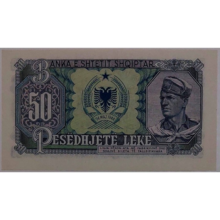 ARNAVUTLUK 50  LEKE PİK P-29 YIL 1957 KONDİSYON 10/10 