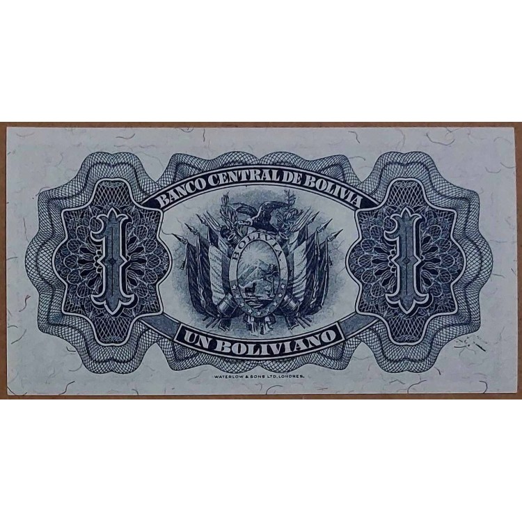 BOLİVYA 1 BOLIVIANOS 1928/52 P#128/c KONDİSYON 10/10