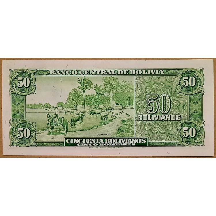 BOLİVYA 50 BOLIVIANOS 1945 P#141 KONDİSYON 10/10