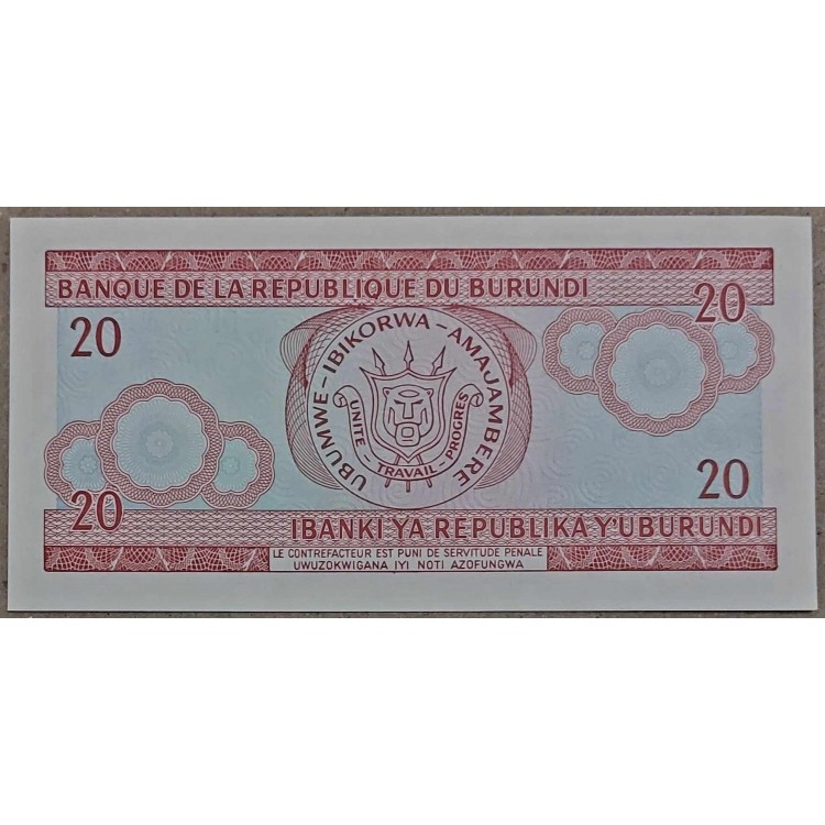 BURUNDİ 20 FRANCS PİK P-27 YIL 2007 KONDİSYON 10/10 