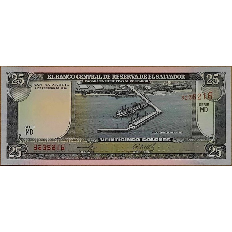 EL SALVADOR 25 KOLON PİK P-130 YIL 1996 KONDİSYON 10/10 nadirlik endeksi 93