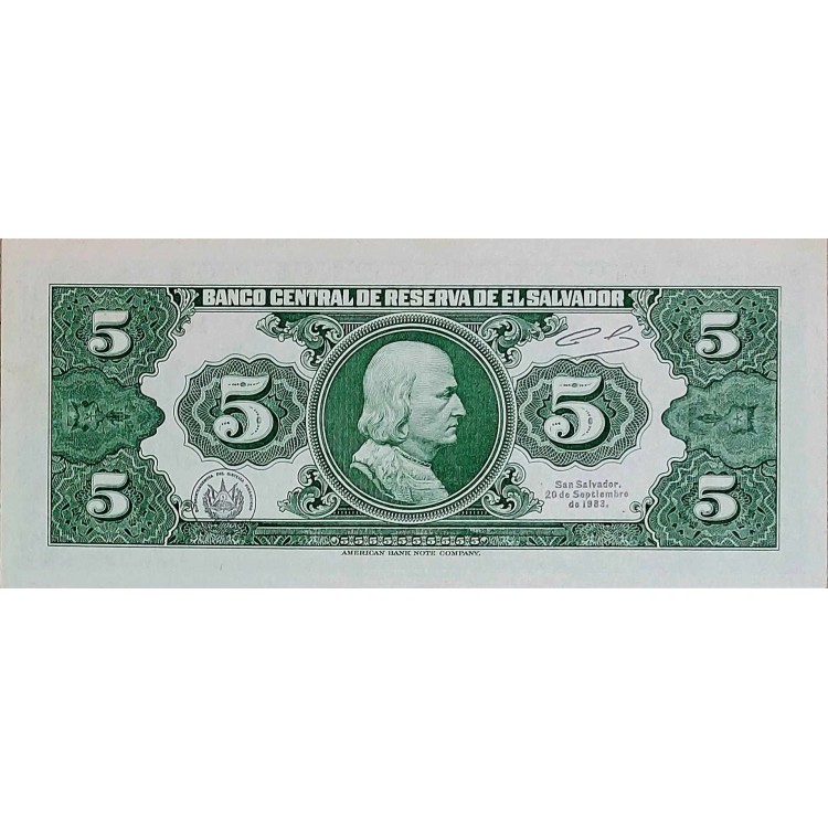 EL SALVADOR 5 COLONES  KONDİSYON 10/10 