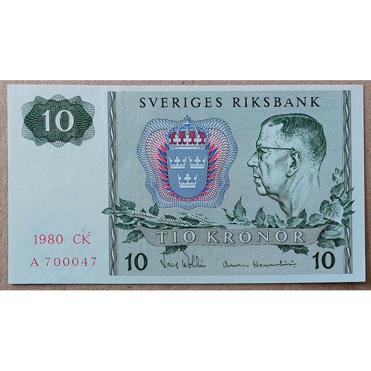 İSVEÇ 10 KRONOR PİK P-52/e YIL 1980 KONDİSYON 10/10
