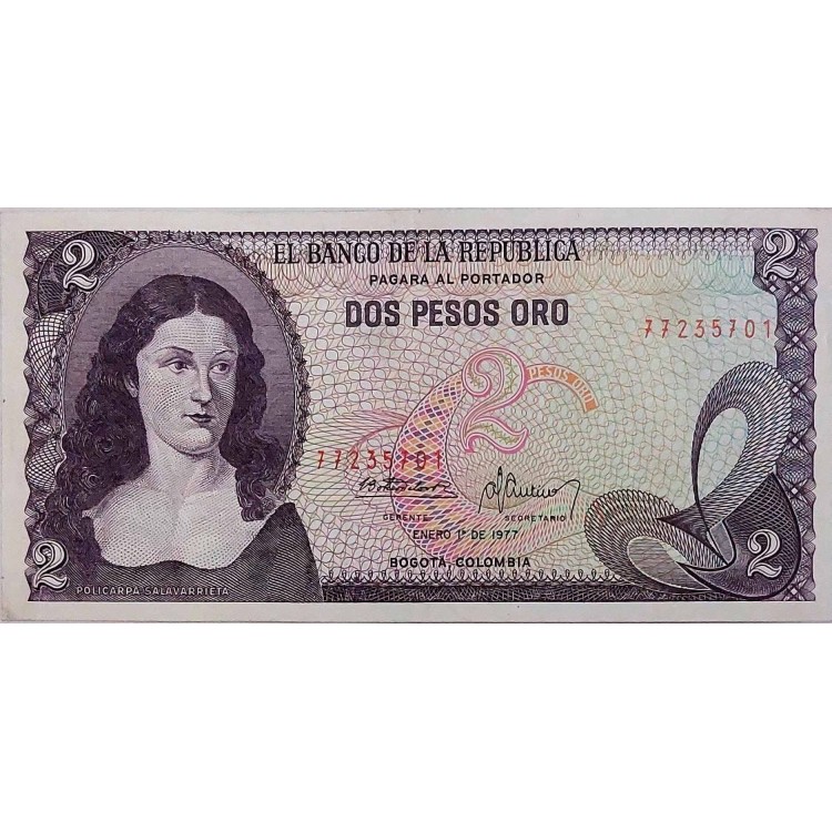 KOLOMBİYA  2 PESOS ORO KONDİSYON 10/10