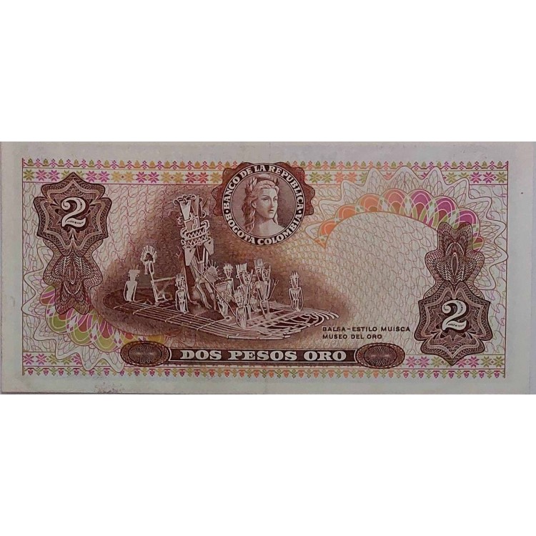 KOLOMBİYA 2 PESOS ORO PİK P-413/b YIL 1977 KONDİSYON 10/10 
