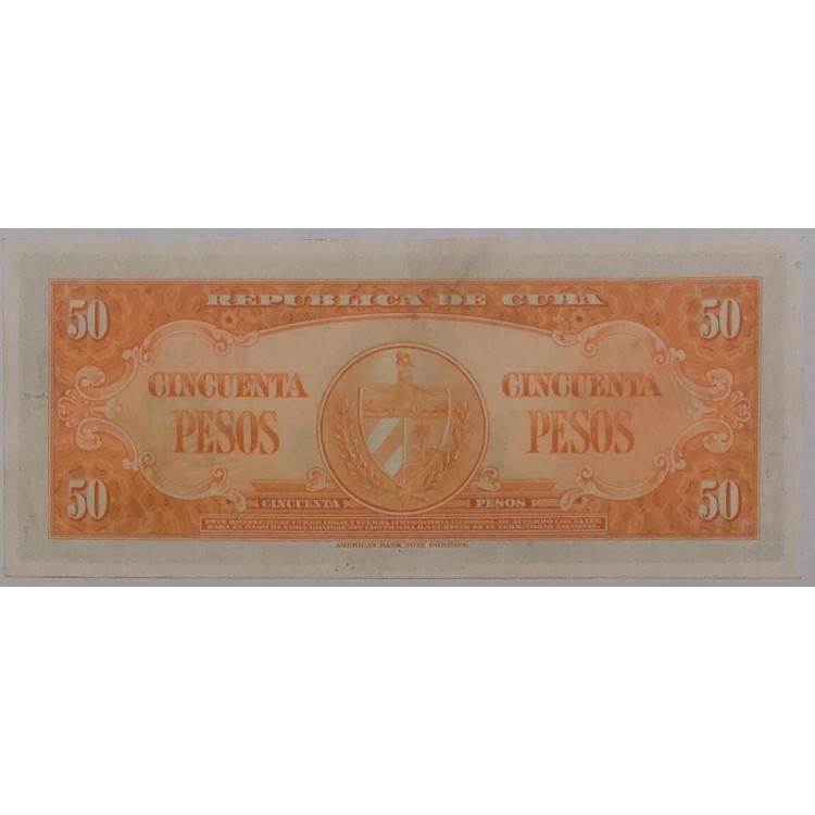 KÜBA 50 PESOS PİK P-81/b YIL 1958 KONDİSYON 10/10 
