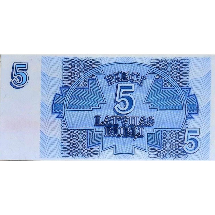 LETONYA 5 RUBLİ PİK P-37 YIL 1992 KONDİSYON 10/10