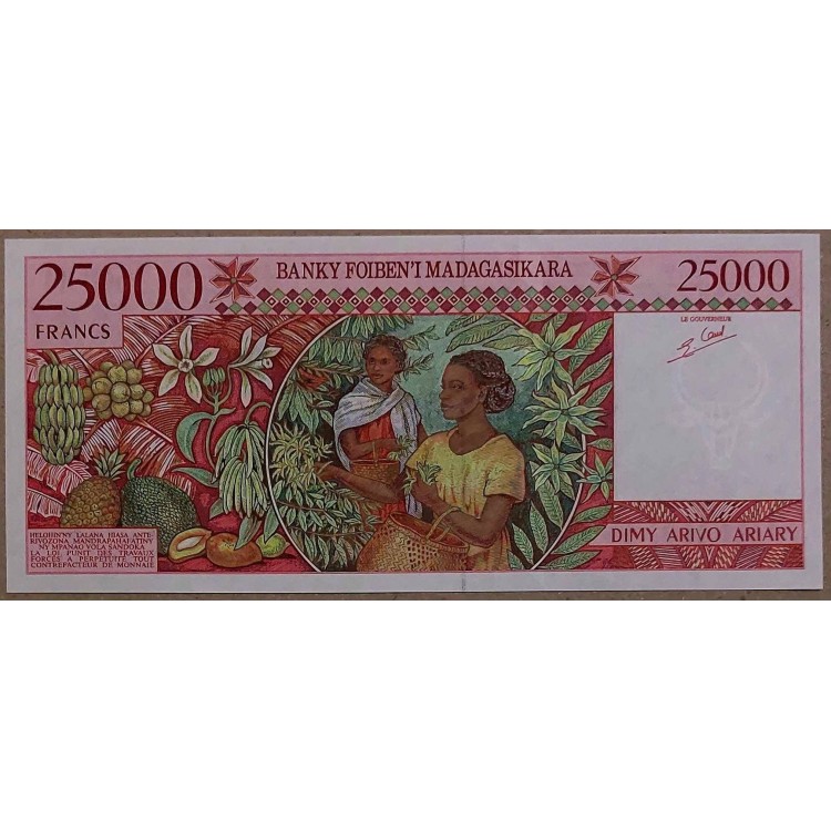 MADAGASKAR 25.000 FRANCS PİK P-82 YIL 1998 KONDİSYON 10/10