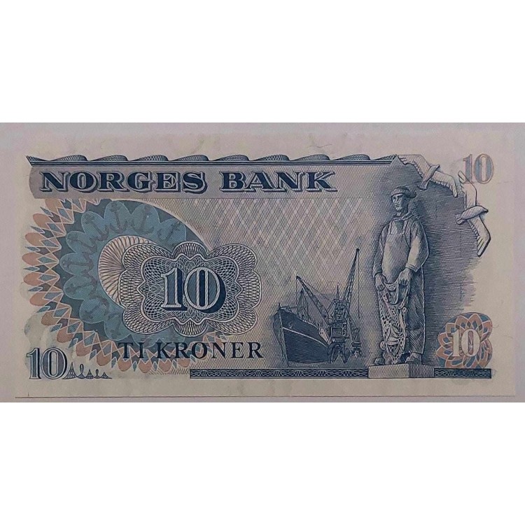 NORVEÇ 10 KRONOR 1977 P#36/c  KONDİSYON 10/10