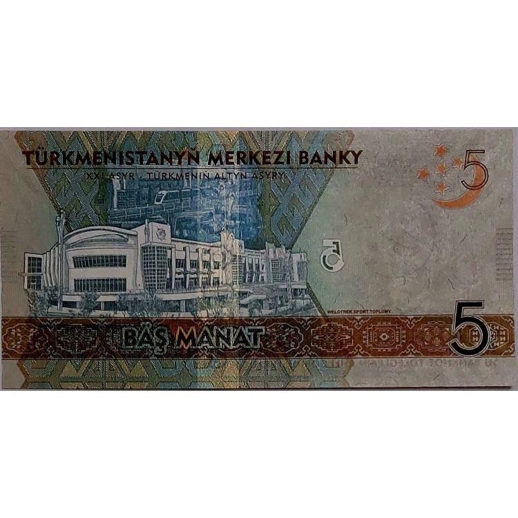 TÜRKMENİSTAN 5 MANAT PİK P-37YIL 2017 KONDİSYON 10/10 