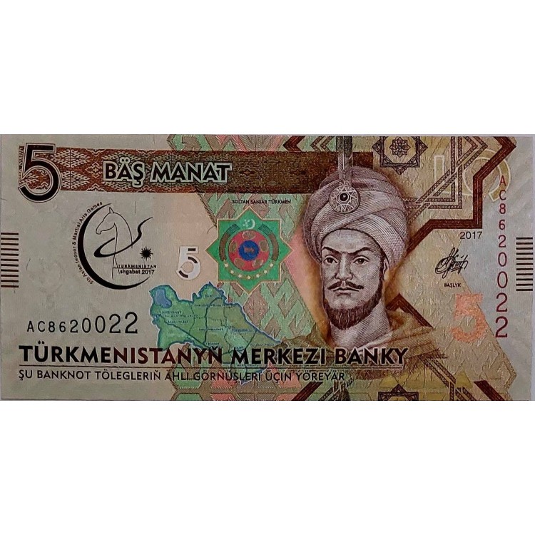 TÜRKMENİSTAN 5 MANAT  KONDİSYON 10/10 