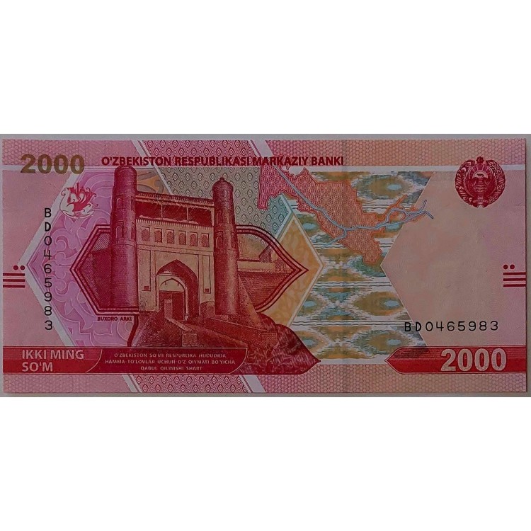 ÖZBEKİSTAN 2000 SOM PİK P-87 YIL 2021 KONDİSYON 10/10