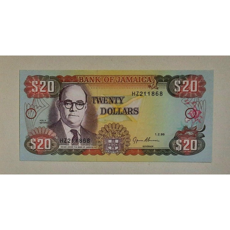 JAMAİKA 20 DOLLARS PİK P-72/e YIL 1995 KONDİSYON 10/10 