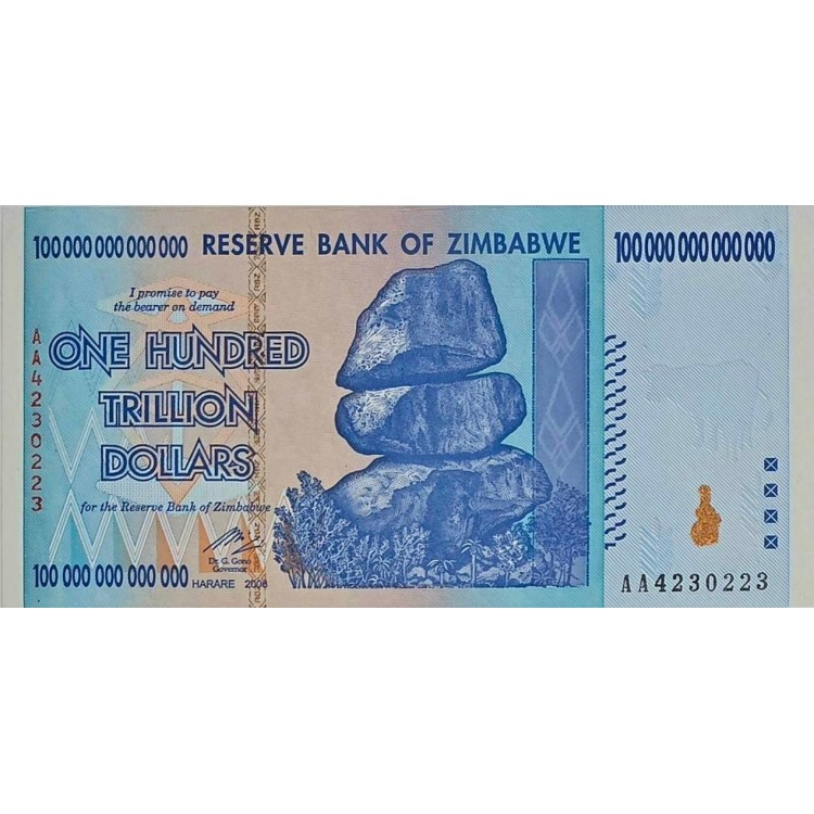 ZİMBABWE 100, 000, 000,000,000 DOLLARS  PİK P-91 YIL 2008 KONDİSYON 10/10