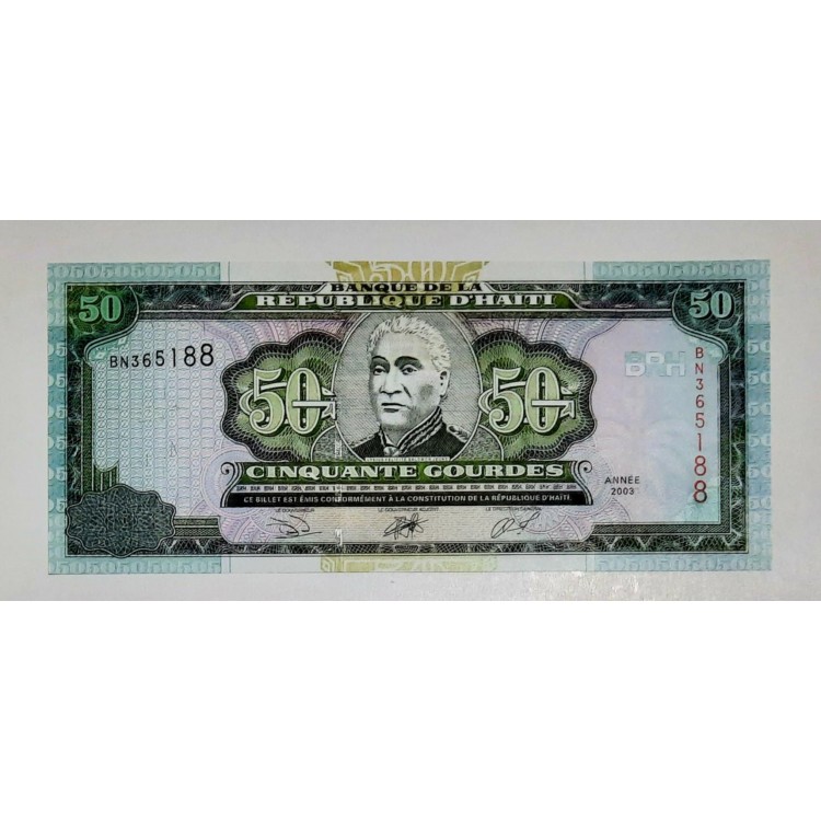 HAİTİ 50 GOURDES PİK P-267 YIL 2003 KONDİSYON 10/10