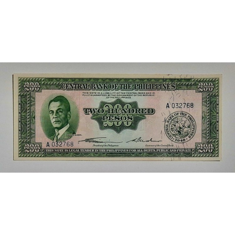 FİLİPİNLER 200 PESOS PİK P-140a YIL 1949 KONDİSYON 10/10
