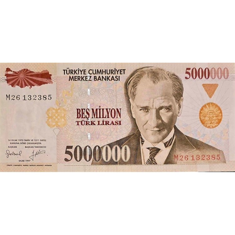 7 EMİSYON 5.000.000 LİRA     KONDİSYON 10/8