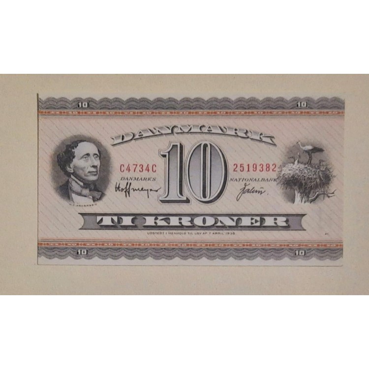 DANİMARKA 10 KRONER PİK P-44 ag YIL 1973 KONDİSYON 10/10