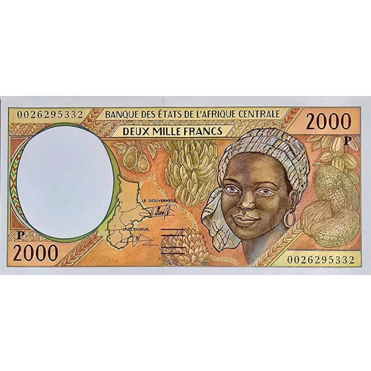 MERKEZİ AFRİKA DEVLETLERİ 2000 FRANCS  (ÇAD)  KONDİSYON 10/10