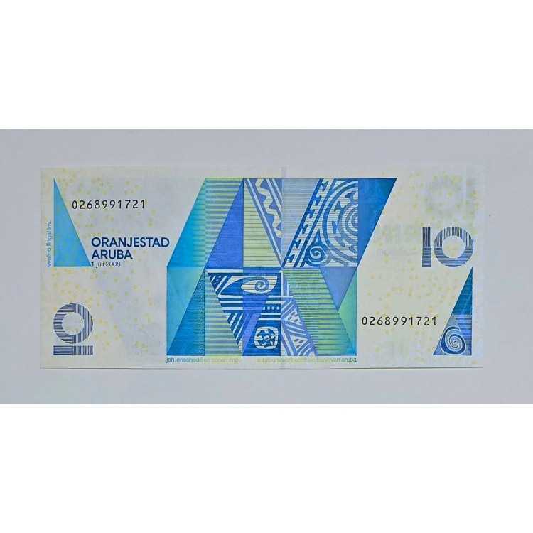  ARUBA 10 FLORIN 2008 P#16b  KONDİSYON 10/10 