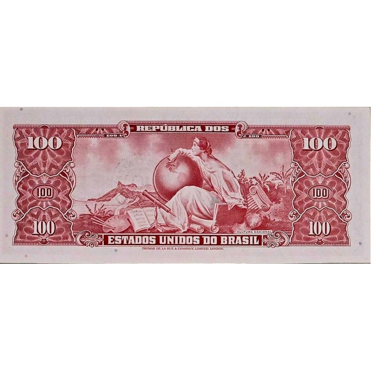 BREZİLYA 100 CRUZEİROS SÜRSAJLI 10 CENTAVOS PİK P-185/a YIL 1966/67 KONDİSYON 10/10 
