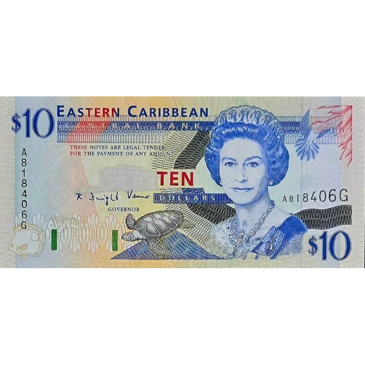 DOĞU KARAYİP DEVLETLERİ 10 DOLLARS  KONDİSYON 10/10 
